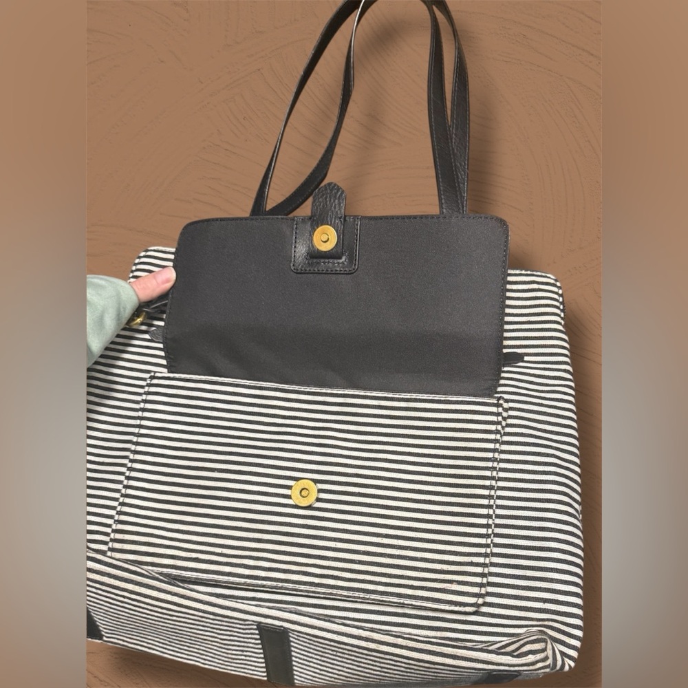 Fossil Striped Tote Bag with Tan Accents - Picture 2 of 6